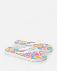 Japonki damskie Rip Curl Mixed Bloom Open Toe. Niebieskie klapki damskie Rip Curl, bez wzorów, z materiału, sportowe, bez obcasa. Za 77.99 zł.