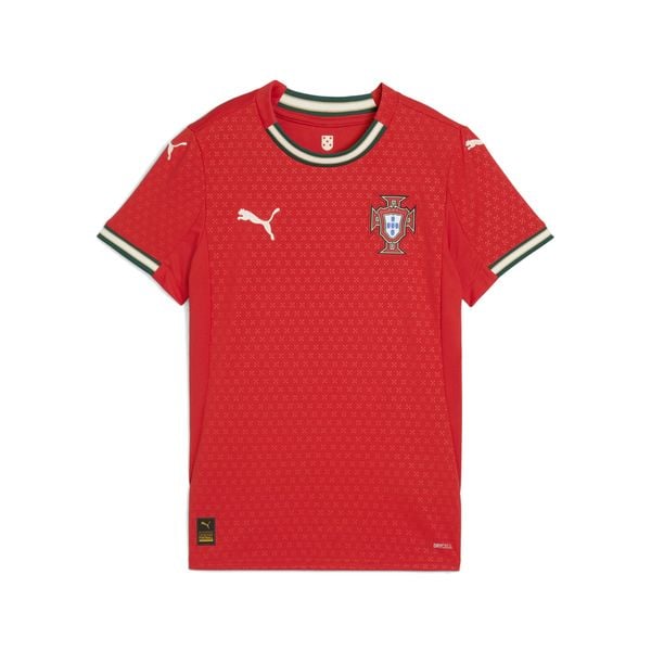 Damska koszulka domowa Portugalia 2025 PUMA. Brązowe koszulki sportowe damskie Puma, l, bez wzorów, sportowe, bez kołnierzyka. Za 419.00 zł.