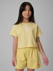 4F T-shirt regular z nadrukiem dziewczęcy - żółty 164 (13-14 lat). Żółte t-shirty i topy dla dziewczynek 4f, bez wzorów, z bawełny, bez ramiączek. Za 39.99 zł.