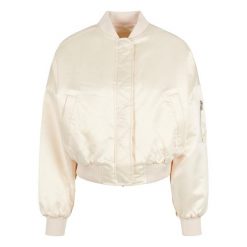 Kurtka Bomberka Damska Satyna Oversized. Brązowe kurtki sportowe damskie Urban Classics, xl, bez wzorów, z satyny, bez kaptura, trekkingowe. Za 286.99 zł.