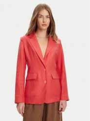United Colors Of Benetton Marynarka 25BVDW036 Czerwony Regular Fit. Czerwone żakiety damskie United Colors Of Benetton, bez wzorów, ze lnu. Za 329.99 zł.