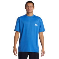 Koszulka Quiksilver Surf Shirt Rashguard S/SL Surf Tee Nebulas Blue BQV0. Niebieskie koszulki sportowe męskie Quiksilver, l, bez wzorów, z elastanu, bez kołnierzyka, bez ramiączek, do pływania. Za 135.00 zł.