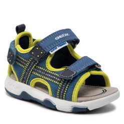 Sandały Geox. Niebieskie sandały chłopięce Geox, bez zapięcia. Za 299.99 zł.