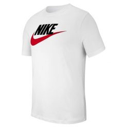 Koszulka sportowa męska Nike Icon Futura. Białe koszulki sportowe męskie Nike, l, bez wzorów, bez kołnierzyka, bez ramiączek, na jogę i pilates. Za 178.00 zł.