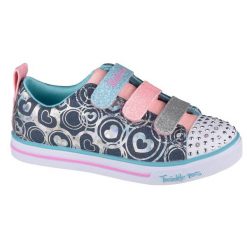 Buty do chodzenia dziewczęce, Skechers Sparkle Lite Heartsland. Niebieskie buty sportowe dziewczęce Skechers, bez wzorów, bez zapięcia, trekkingowe. Za 129.99 zł.