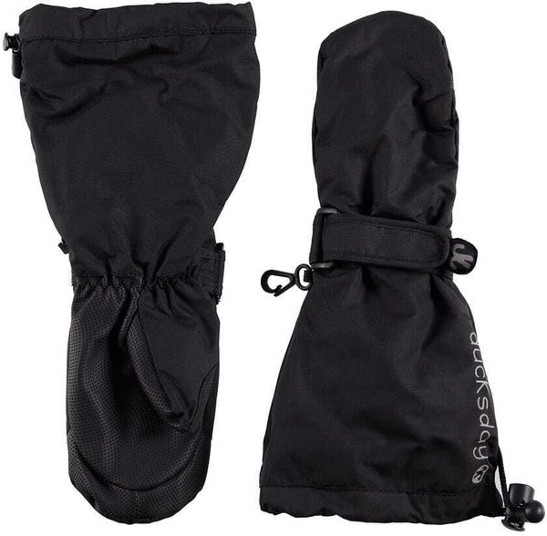 Czarne wodoodporne rękawiczki zimowe chłopięce, Black 2, L, 6-8 lat. Czarne buty zimowe chłopięce DucKsday, bez wzorów, bez zapięcia. Za 111.20 zł.