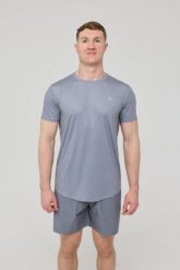 Koszulka męska Elite Gym – szara. Szare koszulki sportowe męskie OOSC, l, bez wzorów, z materiału, bez kołnierzyka, bez ramiączek, do biegania. Za 147.99 zł.