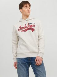 Jack & Jones Bluza Logo 12233597 Szary Standard Fit. Szare bluzy męskie Jack & Jones, m, bez wzorów, z bawełny, bez kaptura. Za 109.99 zł.