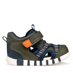 Sandały Geox. Zielone sandały chłopięce Geox, bez zapięcia. Za 229.99 zł.