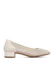 Rieker Czółenka CEO-43459-60 Beżowy jasny. Brązowe czółenka damskie Rieker, bez wzorów, ze skóry, bez obcasa, bez zapięcia. Za 329.99 zł.