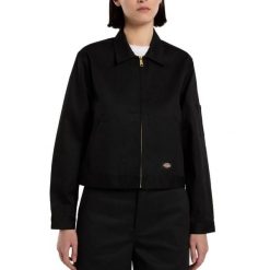 Kurtka DICKIES UNLINED CROPPED Czarny. Czarne kurtki damskie Dickies, bez wzorów, z tkaniny, bez kaptura. Za 358.00 zł.