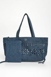 Torebka damska jeansowa PINKO. Torebki do ręki damskie Pinko, bez wzorów, z jeansu, bez dodatków. Za 929.00 zł.