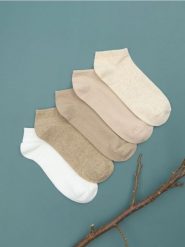Skarpetki 5 pack - beżowy. Brązowe skarpety damskie Sinsay, bez wzorów. Za 12.99 zł.