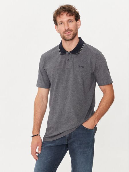 Boss Polo Peoxfordnew 50507814 Granatowy Relaxed Fit. Niebieskie koszulki polo męskie Boss, m, bez wzorów, z bawełny, bez ramiączek. Za 399.99 zł.