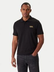 KARL LAGERFELD Polo 745780 561235 Czarny Regular Fit. Czarne koszulki polo męskie KARL LAGERFELD, m, bez wzorów, z bawełny, bez ramiączek. Za 309.99 zł.