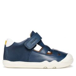 Sandały Geox. Niebieskie sandały chłopięce Geox, bez zapięcia. Za 229.99 zł.