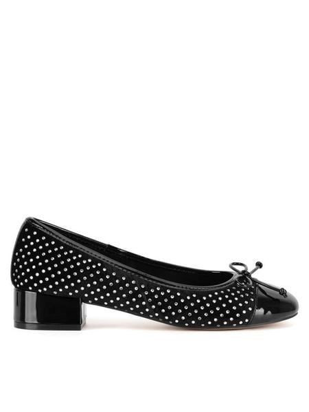 Nine West Czółenka WFA2993-1 Czarny. Czarne czółenka damskie Nine West, bez wzorów, bez obcasa, bez zapięcia. Za 229.99 zł.