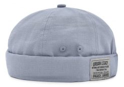 Letnia Czapka Dokerka (Leonka) - Pako Jeans - Niebiesko-Szara. Szare czapki i kapelusze męskie Pako Jeans, na jesień, bez wzorów, z bawełny. Za 49.99 zł.