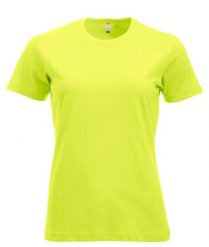 Clique New Classic-T Women T-shirt z bawełny, współczesny fason – visibility. Zielone t-shirty damskie CLIQUE, xs, bez wzorów, z bawełny, klasyczne, bez kołnierzyka. Za 104.55 zł.
