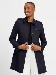 Tommy Hilfiger Płaszcz Kobiety Bawełna niebieski, XS. Niebieskie płaszcze damskie Tommy Hilfiger, xs, bez wzorów, z bawełny, bez kaptura. Za 1,299.95 zł.