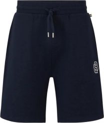Szorty męskie BOSS Fashion BLU bawełniane granatowe (50515170-403). Niebieskie krótkie spodenki sportowe męskie Boss, m, bez wzorów, z bawełny, trekkingowe. Za 259.00 zł.