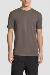 GUESS Brązowy t-shirt męski Hedley. Brązowe t-shirty męskie Guess, l, z aplikacjami, bez kołnierzyka. W wyprzedaży za 125.99 zł.