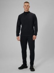 4F Spodnie treningowe szybkoschnące męskie - czarne M. Czarne spodnie sportowe męskie 4f, l, bez wzorów, z materiału, na fitness i siłownię. Za 199.99 zł.