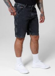 Szorty męskie Pitbull Jeansowe Black Denim Carpenter. Czarne szorty męskie PITBULL, m, z aplikacjami, z bawełny, klasyczne. Za 229.00 zł.