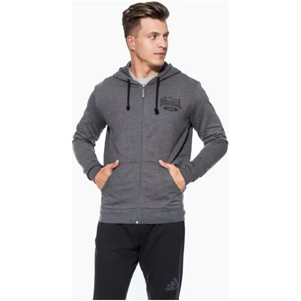 Lonsdale Bluza Evesham , szary, rozmiar M. Szare bluzy męskie Lonsdale, m, bez wzorów, z bawełny, z kapturem. W wyprzedaży za 89.99 zł.