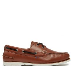 Półbuty Tommy Hilfiger. Brązowe półbuty na co dzień męskie Tommy Hilfiger, bez zapięcia. Za 369.99 zł.