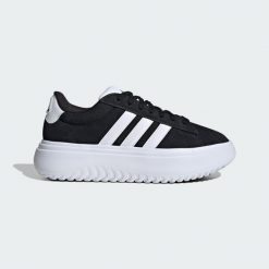 Buty Grand Court Platform. Białe obuwie sportowe damskie Adidas, bez wzorów, ze skóry, tenisowe. Za 295.99 zł.