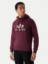 Alpha Industries Bluza Basic 178312 Bordowy Regular Fit. Czerwone bluzy męskie Alpha Industries, m, bez wzorów, z bawełny, bez kaptura. Za 239.99 zł.