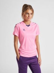 Damska koszulka Hummel hmlhmlCORE. Czerwone koszulki sportowe damskie Hummel, l, bez wzorów, z jersey, bez kołnierzyka, bez ramiączek, na fitness i siłownię. Za 118.50 zł.