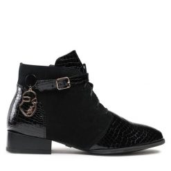 Botki Maciejka. Czarne botki damskie Maciejka, bez obcasa, na płaskiej podeszwie, bez zapięcia. Za 449.99 zł.