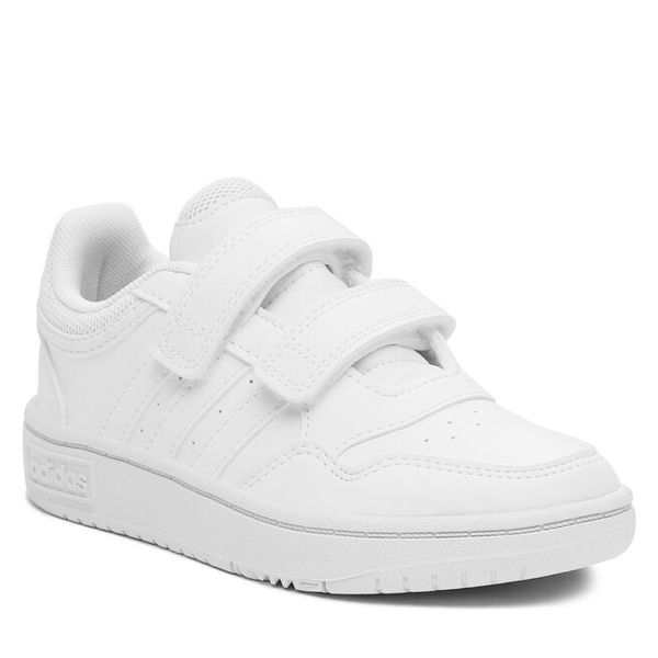 Sneakersy adidas. Białe półbuty dziewczęce Adidas, bez wzorów, bez zapięcia. Za 129.99 zł.