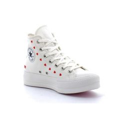 Converse Chuck Taylor All-Star Lift Hi White Red. Białe trampki i tenisówki damskie Converse, bez wzorów, retro, bez zapięcia. Za 864.31 zł.