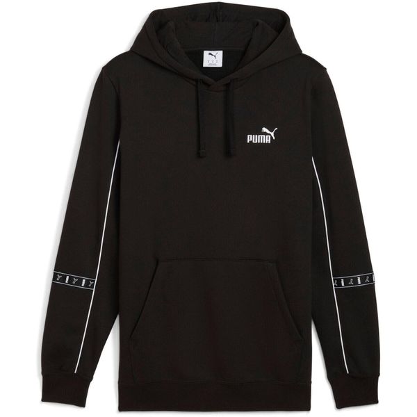 Bluza z kapturem Puma Ess Tape Layout Hoodie. Czarne bluzy dla dziewczynek Puma, s, bez wzorów, z bawełny, z kapturem. Za 210.65 zł.
