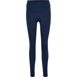 Damskie legginsy Hummel Pulse. Niebieskie legginsy damskie Hummel, bez wzorów, z podwyższonym stanem, na fitness i siłownię. Za 240.50 zł.