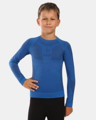 Chłopięca bezszwowa koszulka termoaktywna z długim rękawem Kilpi NATHAN-JB. Niebieskie t-shirty dla chłopców Kilpi, bez wzorów, z materiału, bez ramiączek. Za 112.21 zł.