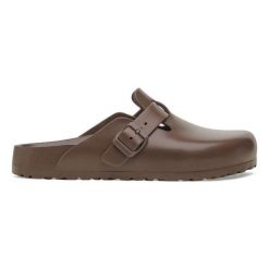 Klapki Birkenstock Boston Eva 1027386 brązowe. Brązowe klapki męskie z materiału, retro. Za 467.97 zł.