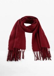 Miekki szal z frędzelkami. Brązowe szaliki i chusty damskie bonprix, bez wzorów, eleganckie. Za 67.99 zł.