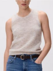 Sweter z moherem i wełną - beżowy. Brązowe swetry damskie Reserved, l, bez wzorów, z dzianiny, bez kołnierzyka, bez ramiączek, bez kaptura. Za 149.99 zł.