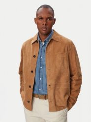 Tommy Hilfiger Kurtka skórzana MW0MW44296 Brązowy jasny Regular Fit. Brązowe kurtki męskie Tommy Hilfiger, l, bez wzorów, ze skóry, bez kaptura. Za 2,089.00 zł.