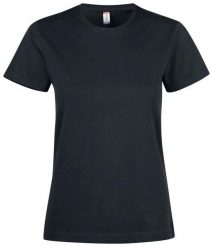 Clique Premium Fashion-T Women – Premium T-shirt 100% bawełna – black. Czarne t-shirty damskie CLIQUE, xs, bez wzorów, z bawełny, bez kołnierzyka. Za 117.93 zł.