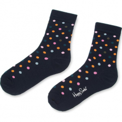 Skarpety Wysokie Unisex HAPPY SOCKS - DOT01-6003 Czarny Kolorowy. Czarne skarpety męskie Happy Socks, w kolorowe wzory, z bawełny. Za 34.90 zł.