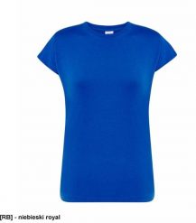 JHK T-shirt damski JHK - premium z krótkim rękawem, dopasowany do sylwetki, single jersey, 170 g niebieski royal S. Niebieskie t-shirty damskie JHK, s, bez wzorów, z jersey, bez kołnierzyka. Za 14.08 zł.