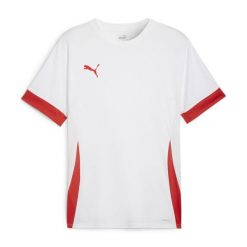 Koszulka Puma TeamGoal. Białe koszulki sportowe męskie Puma, bez wzorów, bez kołnierzyka, bez ramiączek, do piłki nożnej. Za 83.00 zł.