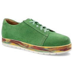 Półbuty damskie Annmex, sznurowane i na płaskie podeszwie, zielone, 8487. Zielone półbuty damskie Annmex, na lato, bez wzorów, bez obcasa, na płaskiej podeszwie, bez zapięcia. Za 219.00 zł.