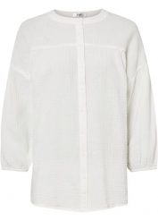 Bluzka oversize z muślinu. Czarne bluzki damskie bonprix, bez wzorów, z bawełny, bez kołnierzyka, bez ramiączek. Za 109.99 zł.