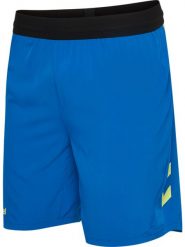 Spodenki treningowe Hummel Blaze Pro. Niebieskie szorty sportowe damskie Hummel, s, bez wzorów, z materiału, klasyczne, z standardowym stanem, na fitness i siłownię. Za 98.50 zł.